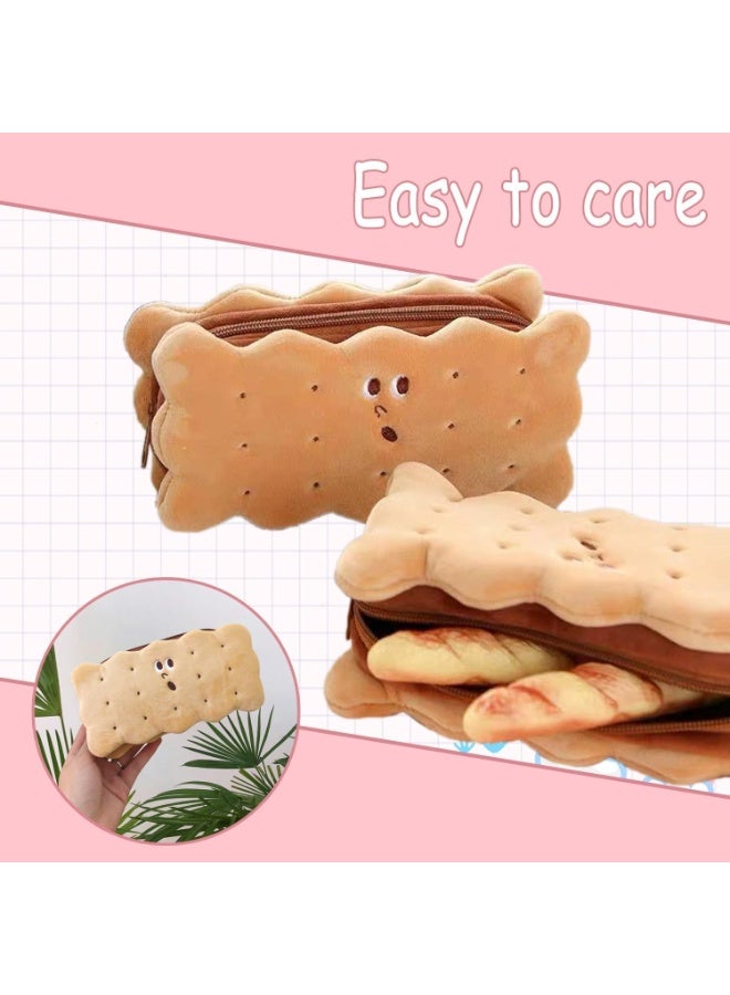 ChicAbode Cute Pencil Case for Kids, Cookies Pencil Bag, Large Capacity Pencil Pouch, Aesthetic Pencil Case Pouch, Preppy Pencil Case, for School Students, Stationery Storage Bag, Brown, Pencil Case - Image 5